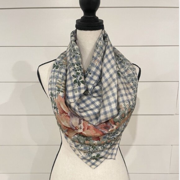 Scarf - Ralph Lauren Floral Silk Square 34 X 35” MultiColor - Picture 2 of 6